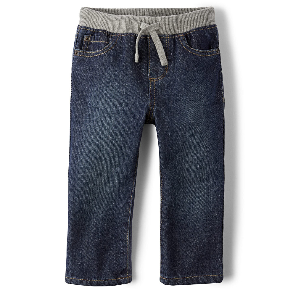 Jean droit à enfiler pour bébés garçons et tout-petits de The Children's Place Liberty Blue 9-12 mois US