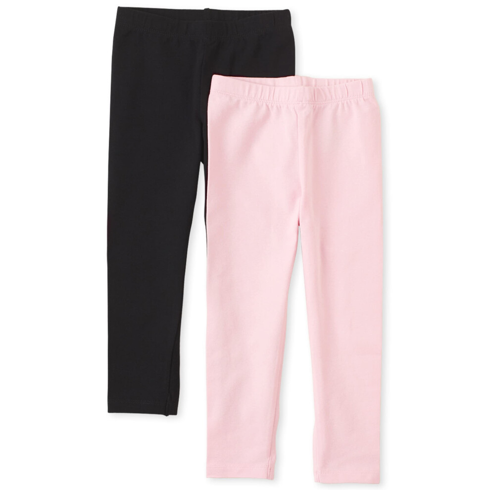 The Children's Place Baby Girls And Toddler Girls Leggings Black/Shell 2 Pack 9-12MOS