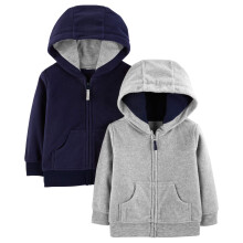 Simple Joys by Carter's Baby Boys' Fleece Full-Zip Hoodies Pakket van 2