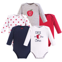 Hudson baby unisex baby bomuld langærmet bodysuits æble 9-12 måneder os