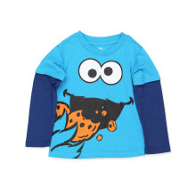 Sesame Street Elmo och Cookie Monster T-shirt för spädbarn och småbarn - Blå eller Röd