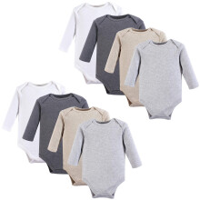 Hudson baby unisex baby bomuld langærmet bodysuits leather grå 0-3 måneder