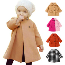 SWNONE Babyrockar 2018 H?st Vinter Barn Baby Flicka Kappa Knapp Jacka Kl?der Baby Ytterkl?der (Khaki Coat 0-6 m)