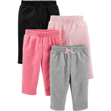 Dievcensk fl sov nohavice Simple Joys by Carter's, 4 ks, ru ovo-cierno-sivo-heatherov , 3-6 mesiacov