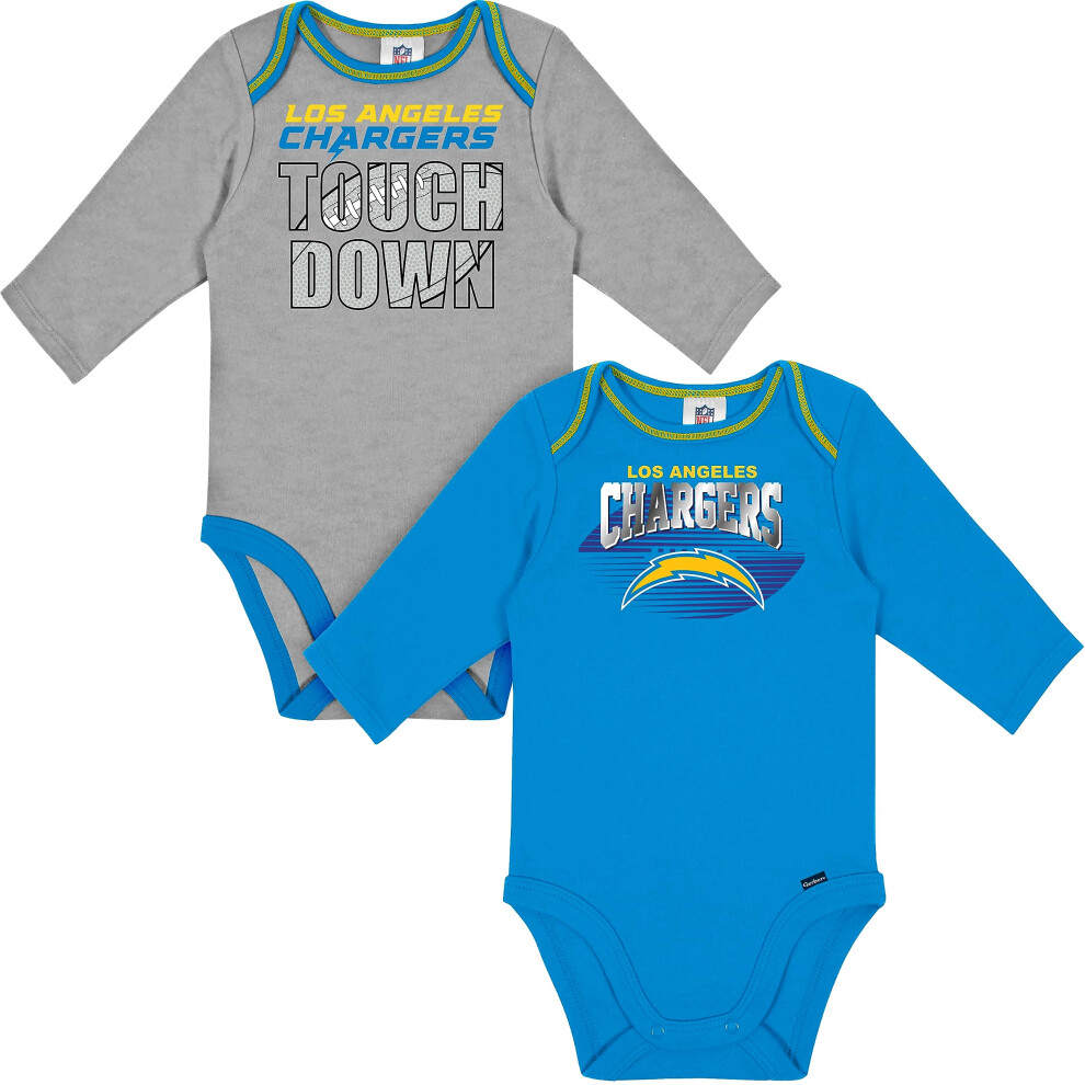 NFL boys 2 Pack Long Sleeve Team Bodysuits  Team Color  0-3 Months US