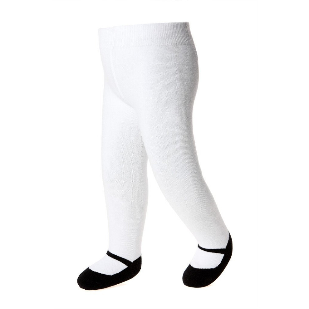 Collants pour bébé fille avec motif de chaussures Mary Jane cousues - Antidérapants - Cott