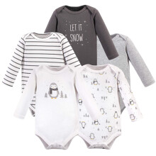 Hudson baby unisex baby bomuld langærmet bodysuits grå pingvin 6-9 måneder os