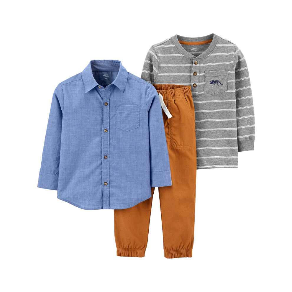 Simple Joys By Carter's Baby Boys' 3-Delige Playwear Set Chambray 12 Maanden-image