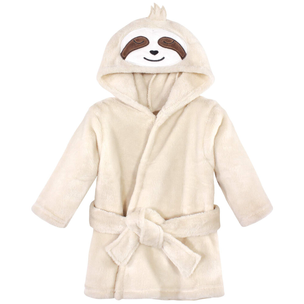 Peignoir unisexe en peluche pour bébé Hudson Baby avec visage d'animal paresseux 0-9 mois
