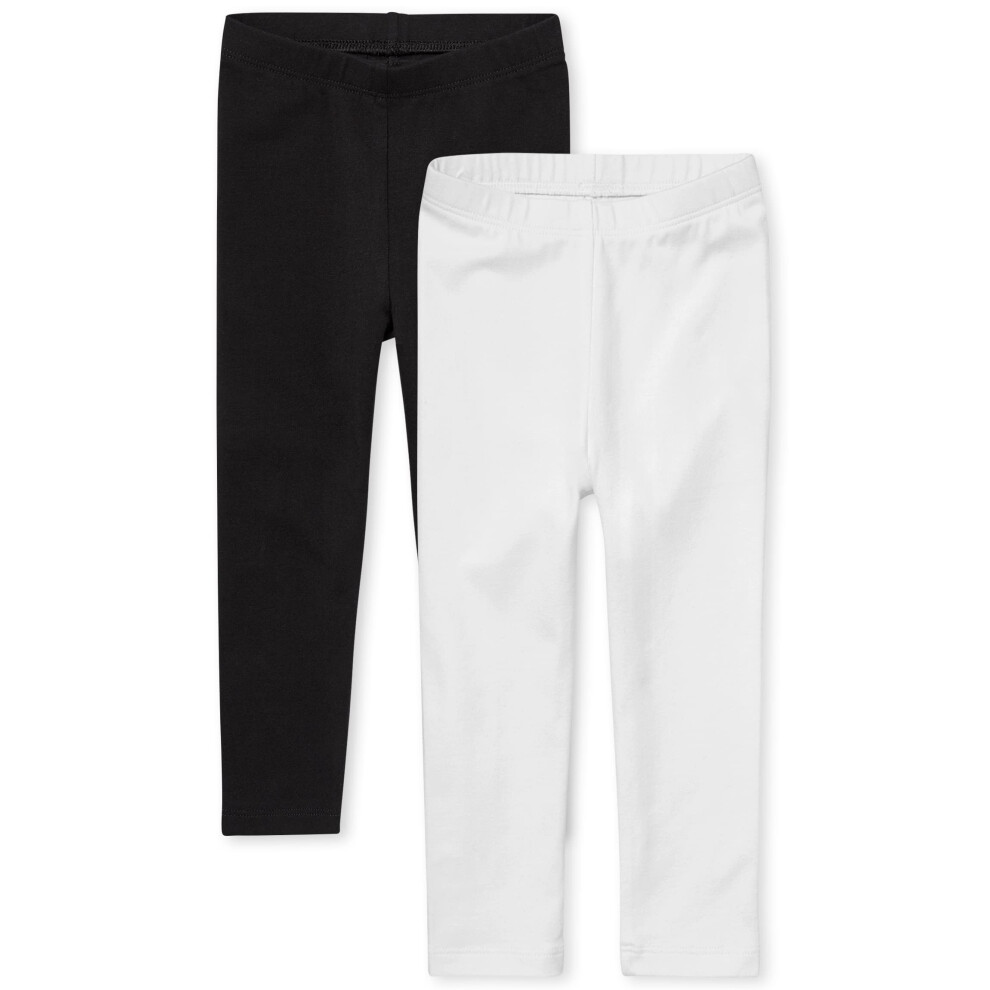 The Children's Place Baby Girls And Toddler Girls Leggings Black/White 2 Pack 12-18MOS