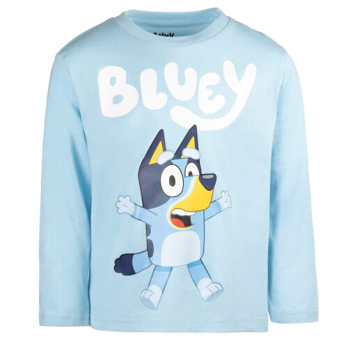Bluey Bingo Παιδικά Μπλουζάκια 3 Πακέτο Μακρυμάνικα Γκρι/Μπλε/Πορτοκαλί 5T 2