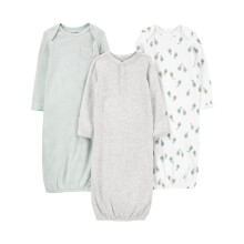 Bucuri simple de Carter Unisex Baby pentru copii cu 3 pachete neutre din bumbac rochie de dormit cu patura purtabila avocado/heather/dungi nou-na