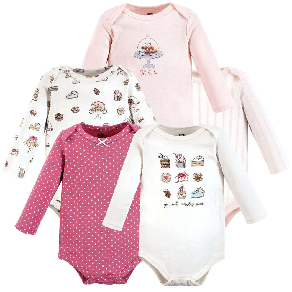 Hudson Baby Lot de 5 bodies unisexes à manches longues en coton pour bébé Motif Sweet Bakery 3-6 mois