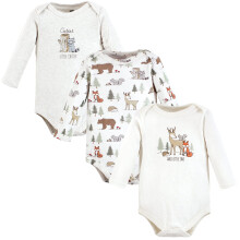 Hudson Baby holcicky Bavlna Body s dlouhm rukvem a Sada tricka pro batolata Lesn zvrtka 3-balen 3-6 mescu US