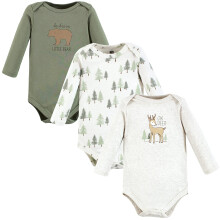 Hudson Baby holcicky Bavlna Body s dlouhm rukvem a Sada tricka pro batolata Forest Deer 3 balen 6-9 mescu US