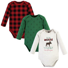 Hudson baby unisex baby bomuld langærmet bodysuits elg til vidunderlig tid 9-12 måneder