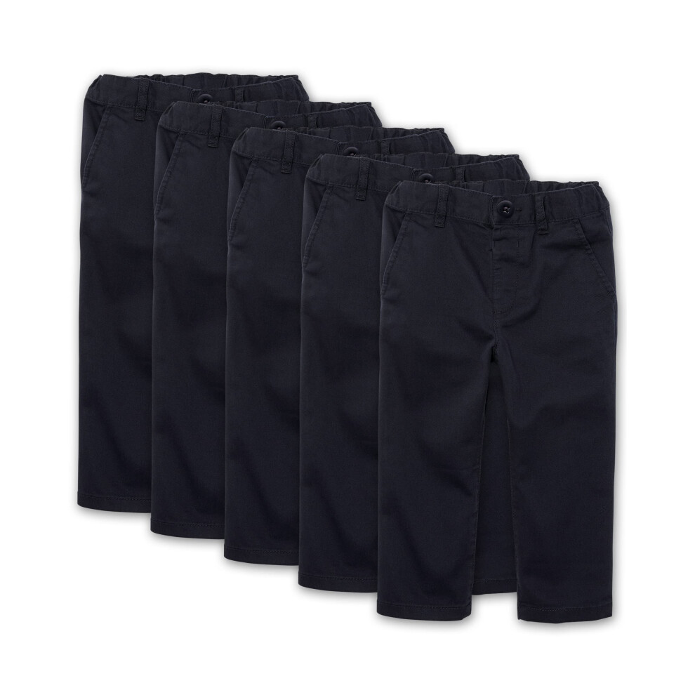 Dzieciece Miejsce Dla Dzieci I Malucha Rozciagnij Chude Chino Spodnie Nowe Granatowe 5-Pakowe 6-9 Miesiecy-image