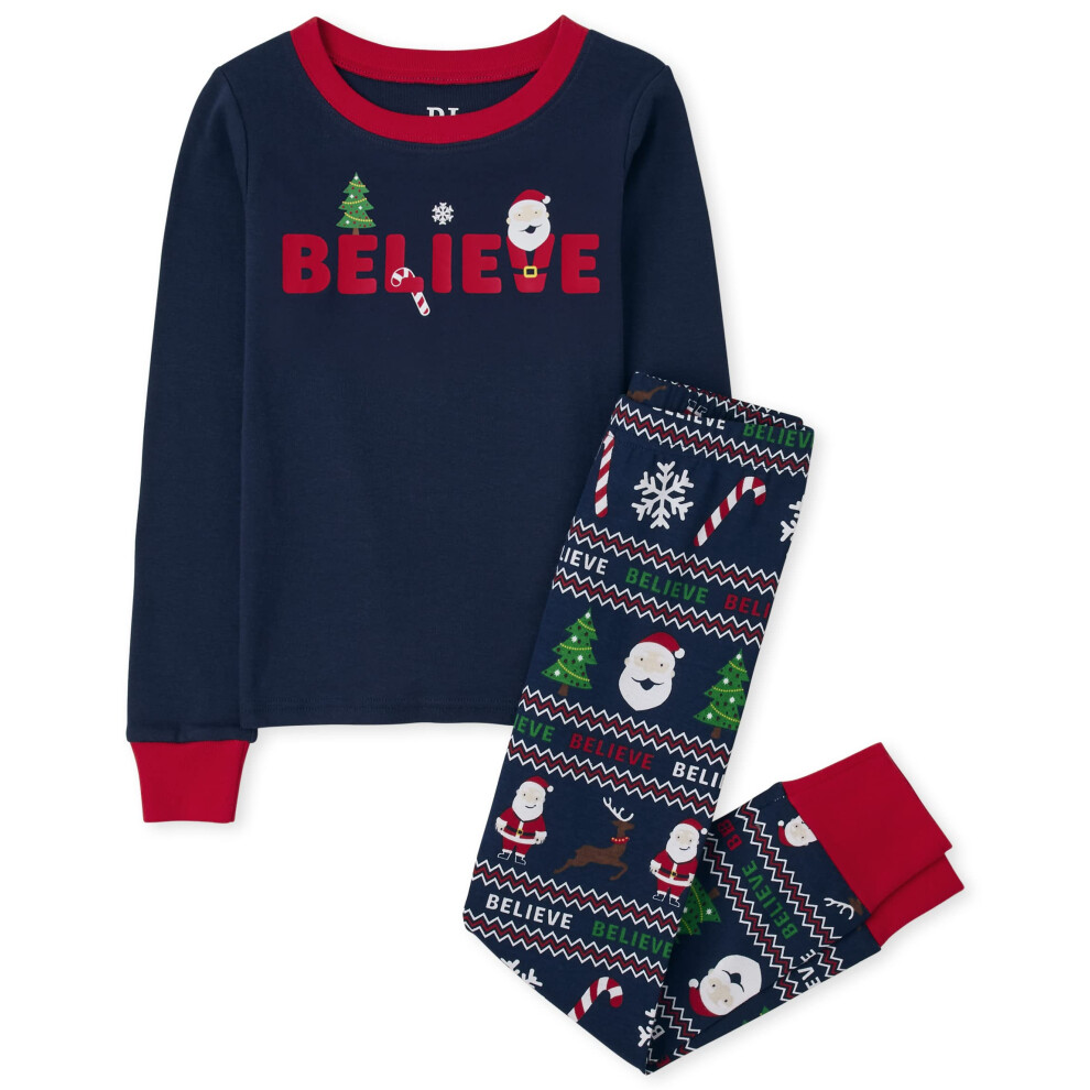 The Children's Place Baby Christmas Pajamas  Cotton Seasonal  Believe  XX-Large (Adult)