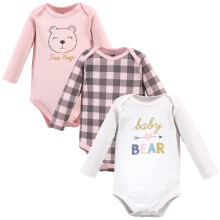 Hudson baby unisex baby bomuld langærmet bodysuits pige baby bjørn 0-3 måneder