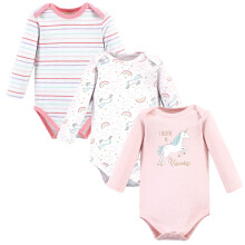 Hudson baby unisex baby bomuld langærmet bodysuits glitter enhjørning 3-6 måneder