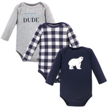 Hudson baby unisex baby bomuld langærmet bodysuits isbjørn 3-6 måneder