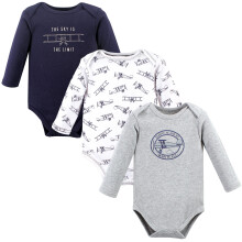 Hudson baby unisex baby bomuld langærmet bodysuits luftfart 6-9 måneder