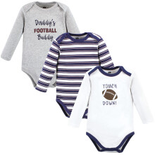 Hudson baby unisex baby bomuld langærmet bodysuits fodboldkompis 9-12 måneder