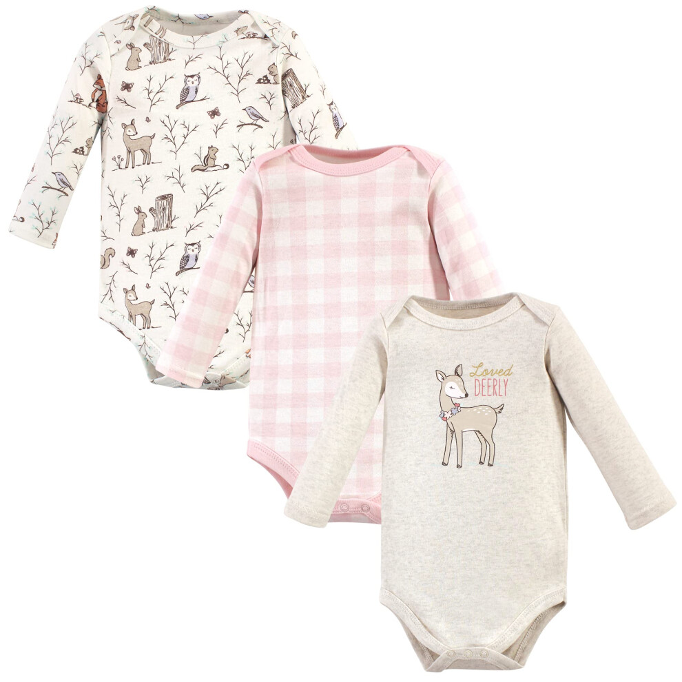 Hudson Baby Unisex Baby Katoenen Rompertjes Met Lange Mouwen Enchanted Forest 9-12 Maanden-image