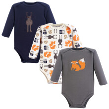 Hudson baby unisex baby bomuld langærmet bodysuits skov 0-3 måneder