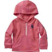 Carhartt Flicka Baby Långärmad Halv-Zip Huva Sweatshirt, Pink Lemonad, 3 Månader