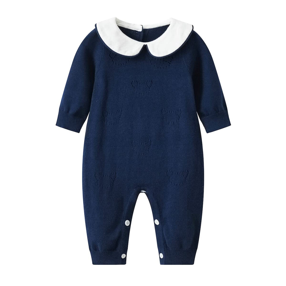 Auro Mesa Bébé & Petit Garçon Fille Col Peter Pan Pull En Tricot Barboteuse Tenue Vêtements Jumeaux Bébé Vêtements Combinaison Boutique 0-18M