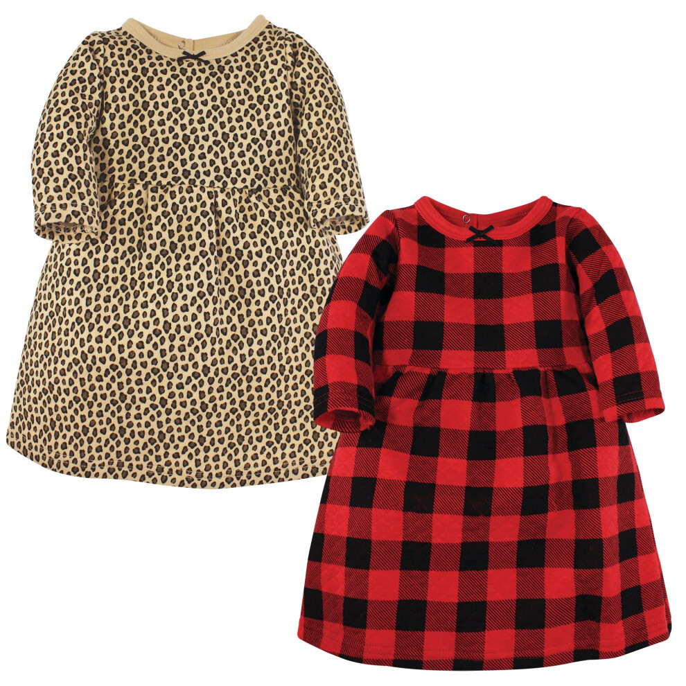 Robes en coton pour bébé fille Hudson Buffalo Plaid Leopard 3-6 mois