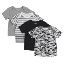 Hanes Baby T Flexy Soft Stretch Shirt Spalle espandibili Confezione da 4 B