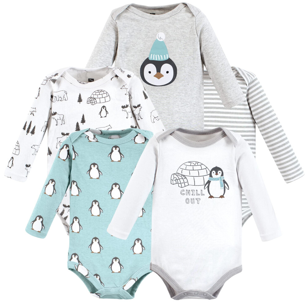 Hudson Baby Body Unisex A Maniche Lunghe In Cotone Per Neonati Chill Out Penguin 6-9 Mesi-image