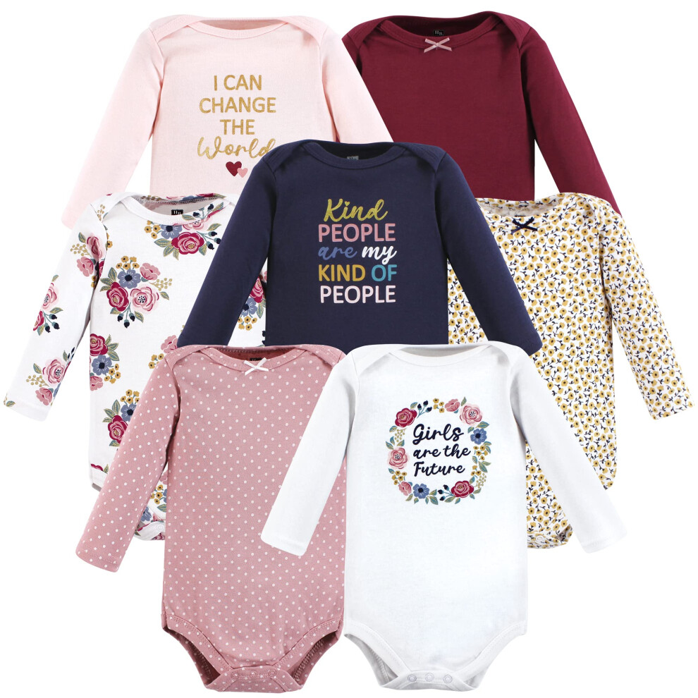 Lot de 7 bodies unisexes à manches longues en coton pour bébé Hudson Baby Girls World 0-3 mois