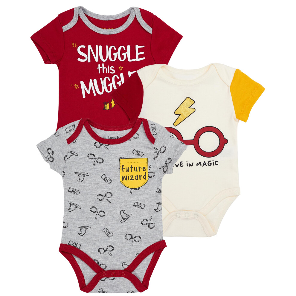 Harry Potter Baby BoysShort Sleeve Bodysuit Multipack Gift For Baby Gi