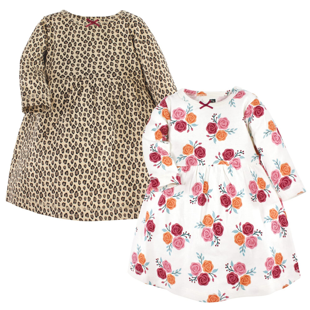 Hudson Baby Infant And Toddler Girl Cotton Dresses, Autumn Rose, 4 Toddler-image