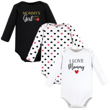 Hudson baby unisex baby bomuld lang?rmet bodysuits pige mor r?d sort 6-9 m?neder