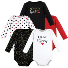 Hudson baby unisex baby bomuld lang?rmet bodysuits pige mommy r?d sort preemie