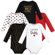 Hudson baby unisex baby bomuld lang?rmet bodysuits pige far r?d sort preemie