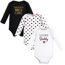 Hudson baby unisex baby bomuld lang?rmet bodysuits pige far r?d sort nyf?dt