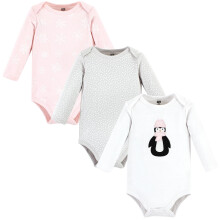 Hudson baby unisex baby bomuld langærmet bodysuits pink penguin 3-pakke 12-18 måneder