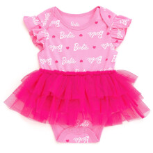 Barbie Infantil Beb Menina Bodysuit Tutu Vestido Logo Rosa 12 Meses
