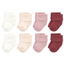 Hudson Baby unisex pentru bebelu?i bogate n bumbac ?i ?osete Terry Solid Blush Pink 0-6 luni