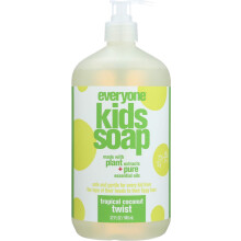 Savon 3 en 1 pour tous les enfants Shampoing doux et naturel Gel douche et bain moussant Torsade de noix de coco tropicale 1 unité
