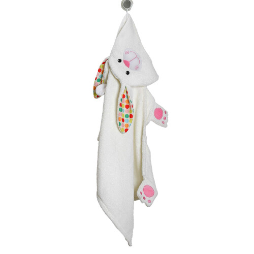 Capa de baño infantil - Bella - Conejo - 130x55 cm - Blanco - Algodón 2