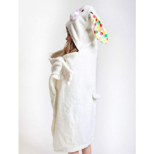 Capa de baño infantil - Bella - Conejo - 130x55 cm - Blanco - Algodón 1