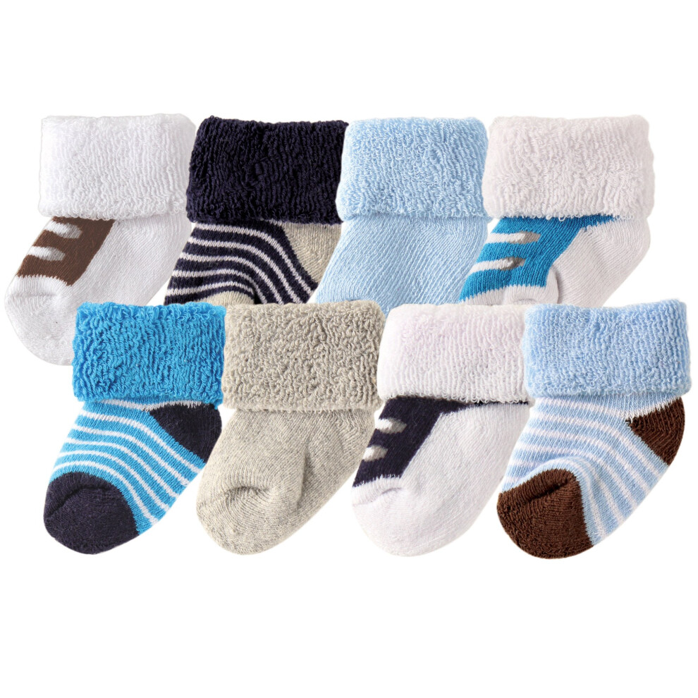 Luv Durable Friends 28013B BéBé Chaussettes Jeunes Lot De 8 Uni Et Gemustert Taille : 0-6 Mois-image