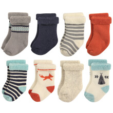 Hudson Baby neonato cotone ricco e calzini casual in spugna per neonati Boy Fox 0-6 mesi USA