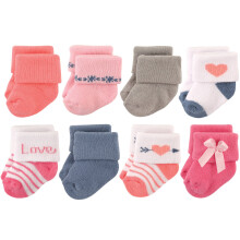 Hudson Baby neonato cotone ricco e calzini casual in spugna per neonati Love 6-12 mesi USA